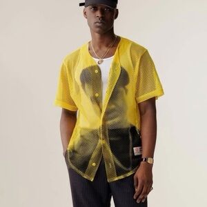 Aime Leon Dore Yellow Mesh Jersey Shirt